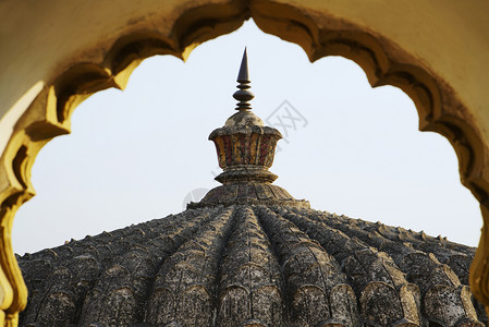 palshiprnehmdngrshikar石砖雕刻从入口处的拱门上树冠雕刻中看到palshimedngr的蝴他寺庙石砖雕刻从入遗产高清图片素材