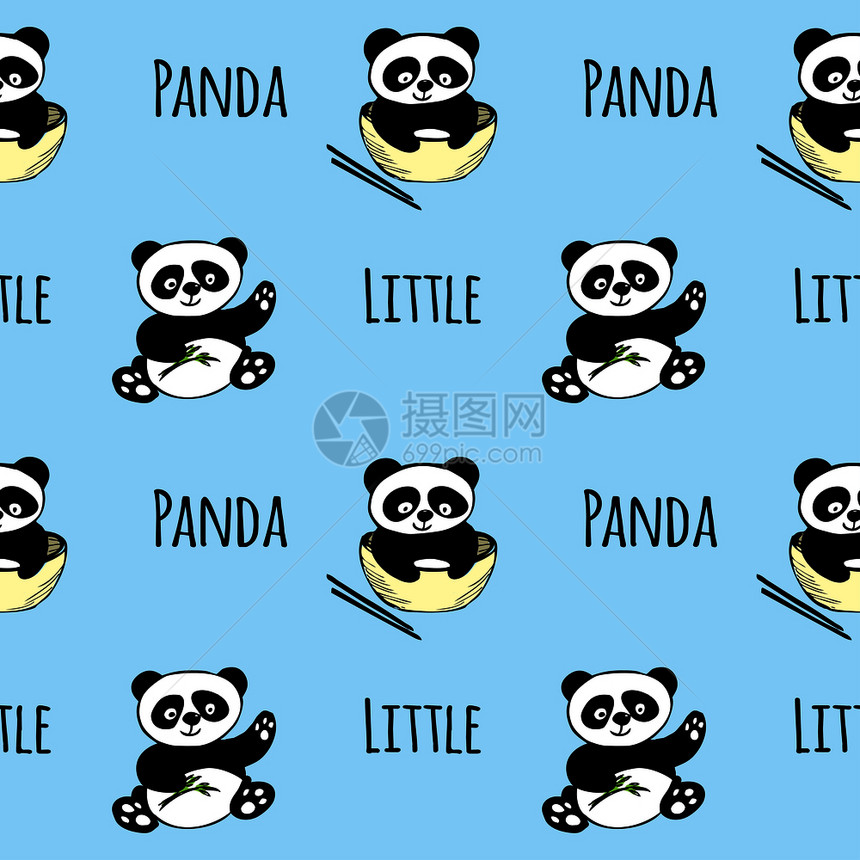 有小熊猫的无缝图案图片