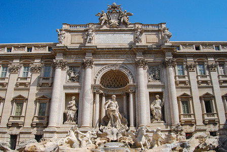 著名的特列维喷泉详细罗密意大利高清图片