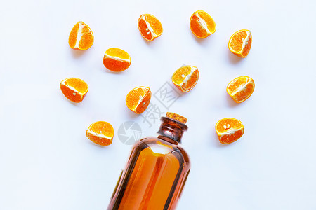 白底柑橘油天然维生素c橙果图片