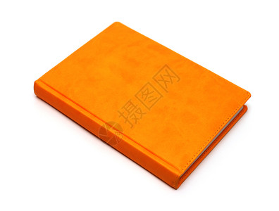 白色背景上绝的橙色笔记本图片