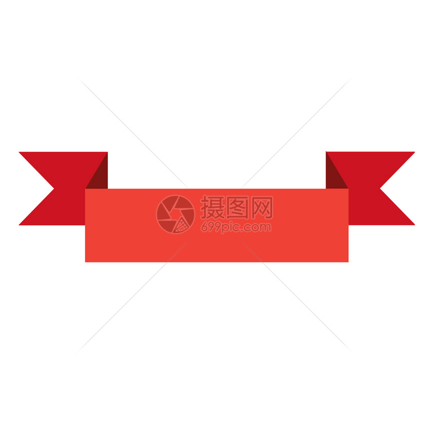 红丝带横幅标志红丝带横幅白色背景平板风格红丝带横幅图标用于网站设计徽标应用程序红丝带符号图片