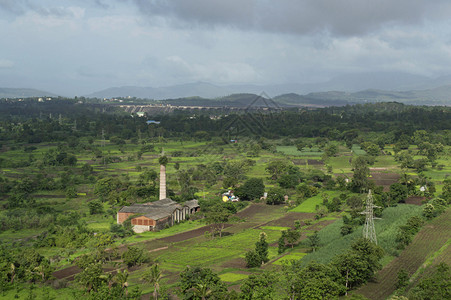 矢量风景Bhatgr大坝Punemahrst附近的地貌景观背景