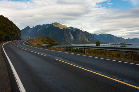 环状群岛道路视图背景图片