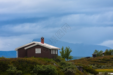传统挪威木制房屋图片
