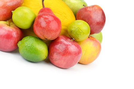 白背景上的水果和子健康的食物免费文字空间图片