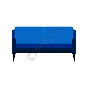 沙发起居室装饰式客厅风格前视图矢量标人居家符号内部简单布置家具房图片