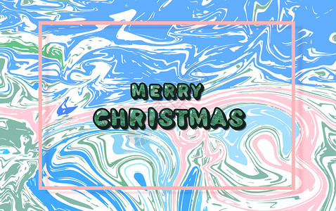 带有框架和液体背景的圣诞节标记用于假日设计的手写字母矢量说明图片