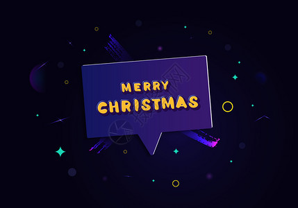 快乐的圣诞节字母用于假日设计的演讲泡手写文字黑色传单矢量图解图片