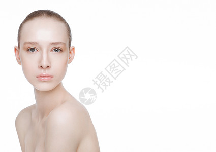 白色背景的皮肤护理肖像图片