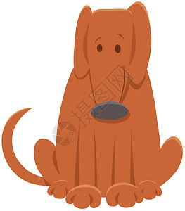 滑稽棕色狗或小动物人的漫画插图图片