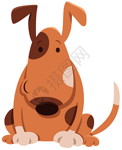喜斑狗或小可爱动物人的漫画插图图片