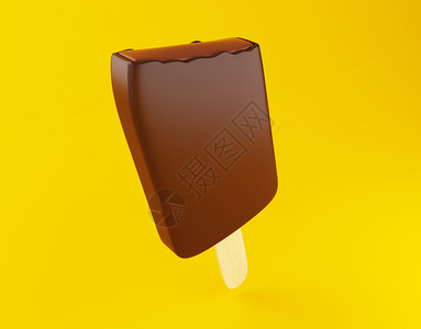 3d插图巧克力冰淇淋加奶油夏季食物概念高清图片