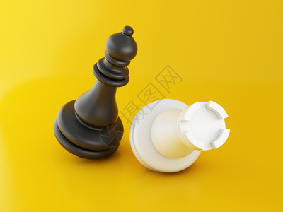 3d说明丢失的象棋游戏和战略概念图片