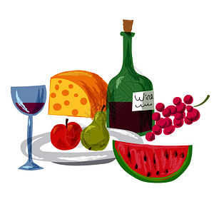 水果和葡萄酒图片