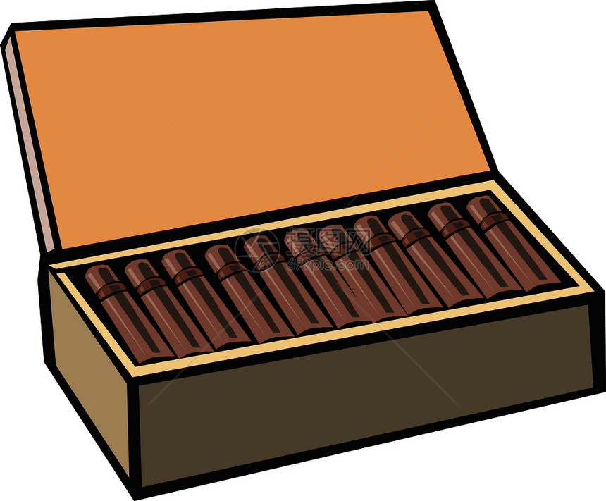 盒式雪茄矢量卡通插画图片