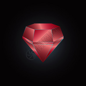 红珠宝设计概念的现代矢量图奢侈的红晶宝石矢量图插画