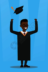 庆祝毕业的快乐非裔学生图片