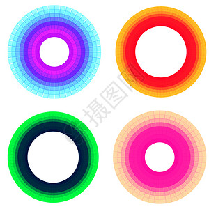 彩色圆圈卡通矢量设计元素图片