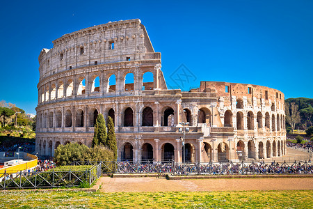 罗马人古罗马风景观的巨石永久城市的著名里程碑意大利首都背景