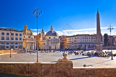 人民广场或在永恒城市的罗马观中意大利首都背景