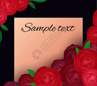 粉红玫瑰贺卡邀请函设计图片