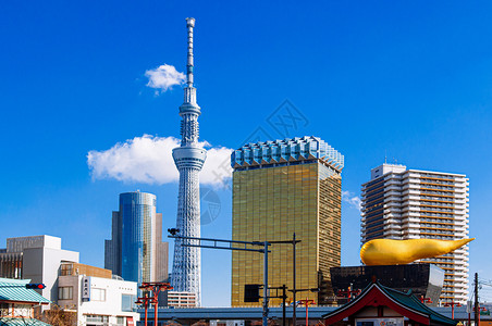 升至东京天空树市中心高清图片