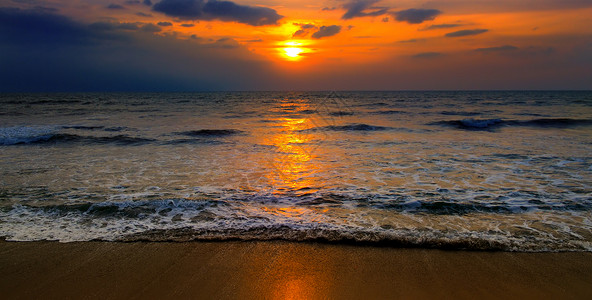 海滨和红日出明亮的美丽背景宽广的照片日落高清图片素材