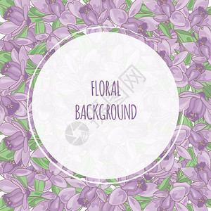 紫色花朵矢量插图背景图片