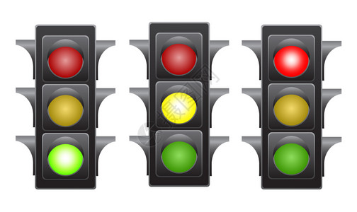 信号与系统交通信号灯插画