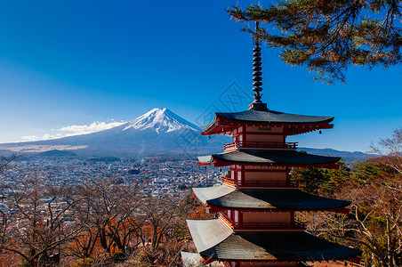 神座村秋天在河口附近的fujiyoshda村背景