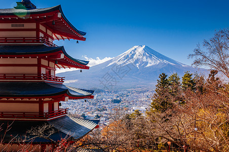 神座村秋天在河口附近的fujiyoshda村背景