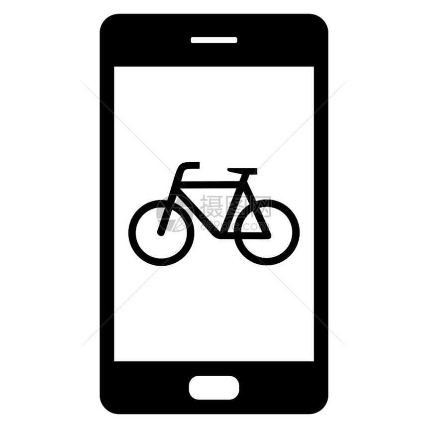 自行车和智能手机图片