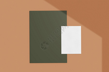 绿色背景名片利用空白名片和纸质自然照明最起码的布局风格遮盖阴影和最起码的布局风格来模拟空白名片和纸质自然照明背景