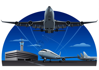 机场和飞机飞行说明图图片