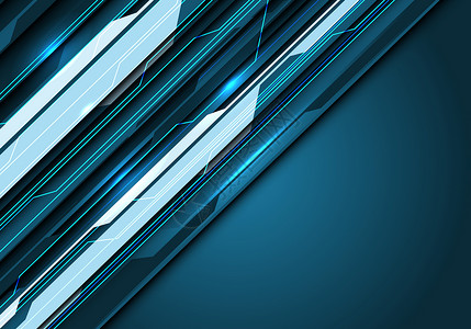 抽象蓝调电路线光带有暗空间设计现代未来背景矢量说明图片