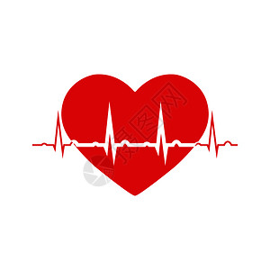 健康与医学心脏轮廓背景下的心率心电图背景图片