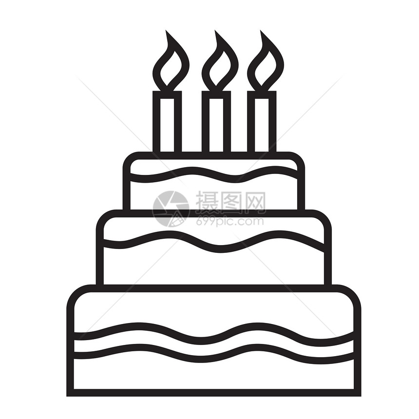 生日蛋糕图标库存矢量插图图片