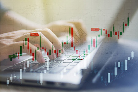 商业用关于笔记本电脑屏幕财务数据和技术概念的股票市场金融指数分析统计图表通信高清图片素材