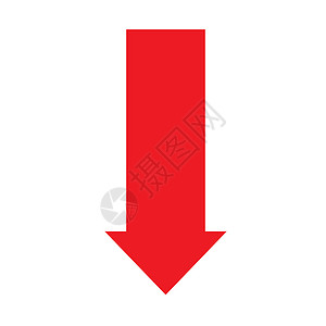 白背景的箭头向下图标平面样式用于网站设计标识应用程序u箭头符号的向下图标箭头向下红符号背景图片