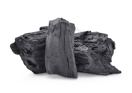 白背景上孤立的木炭燃料高清图片素材