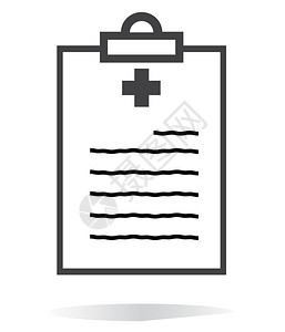 记录线性图标白色背景的医学记录图标平式网站设计标志应用程序ui医学测试符号的报告图标医学报告符号背景