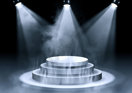 3dD显示在聚光灯下空的舞台图片