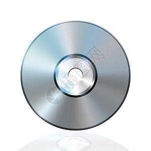 白色背景上隔离的CD盘高清图片