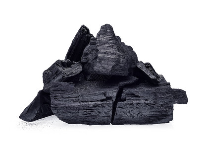 白背景与世隔绝的天然木炭低的高清图片素材