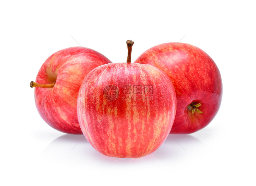 白色背景上孤立的红盛宴苹果图片