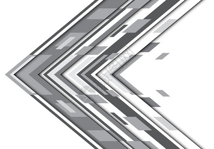 白色设计上的抽象灰色基调箭头几何方向现代未来技术背景矢量说明图片