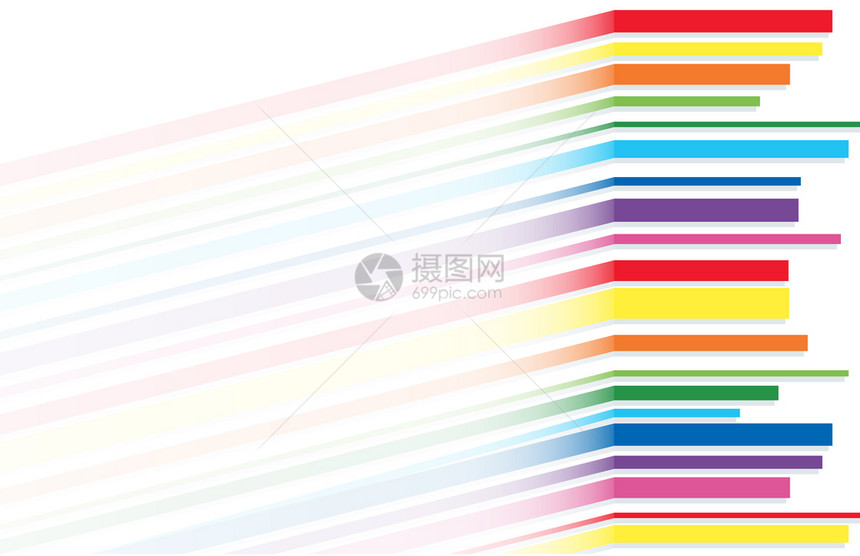 彩虹线抽象艺术背景矢量图片