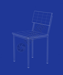 3个三维有线框架餐椅模型图片