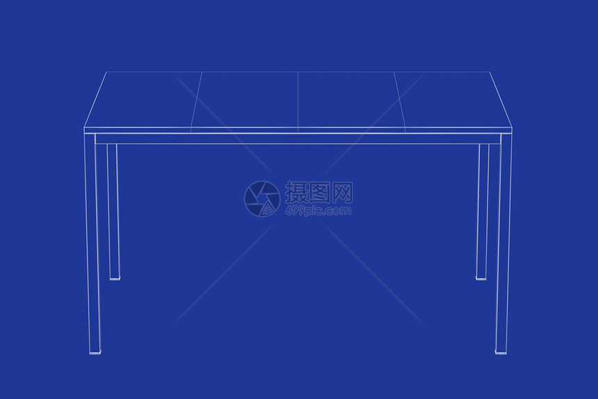 餐桌三维有线框架型餐桌图片